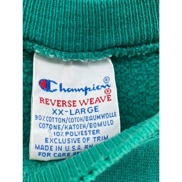 CHAMPION Men's Green Vintage Crewneck Reverse Weave Long Sleeve Sweatshirt SZ2XL - Picture 9 of 11